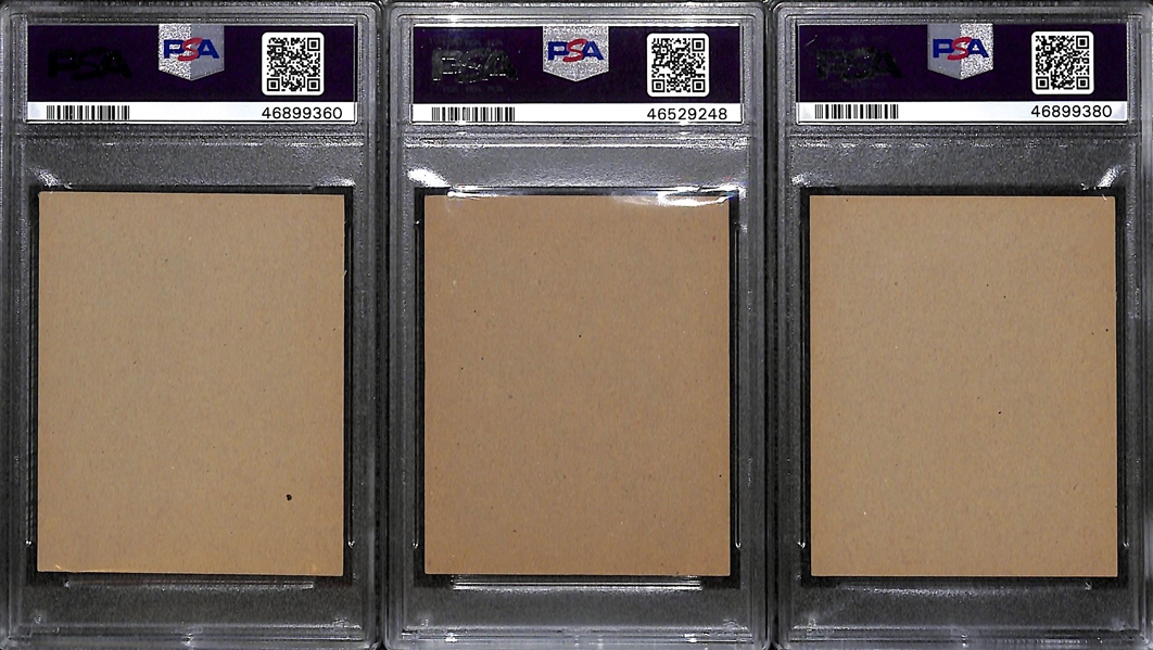Lot of (3) Graded 1941 Double Play Cards w. Dom DiMaggio/Pytlak PSA 6, Mize/Slaughter PSA 5, Durocher/Riggs PSA 6
