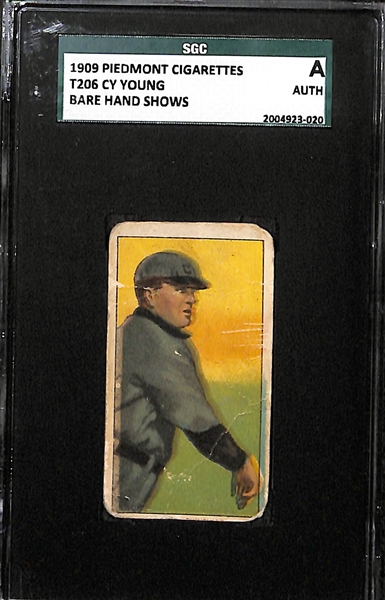 1909-11 T206 Cy Young (Bare Hand Shows) Piedmont Back SGC Authentic