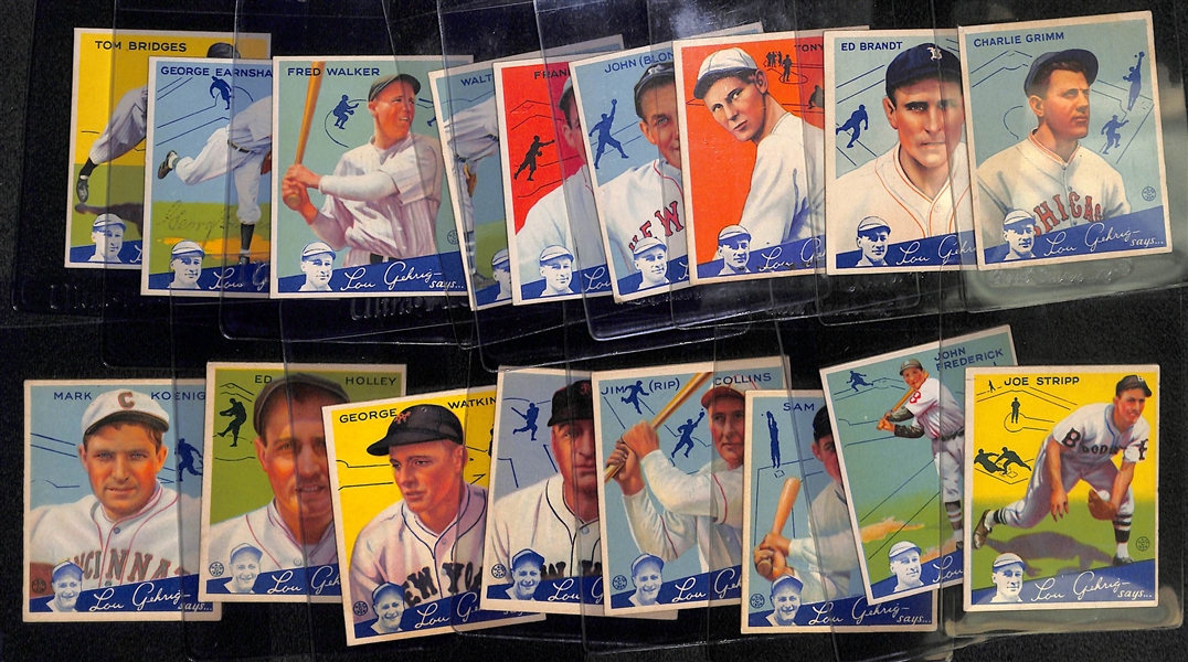 Lot of (17) 1934 Goudey Baseball Cards