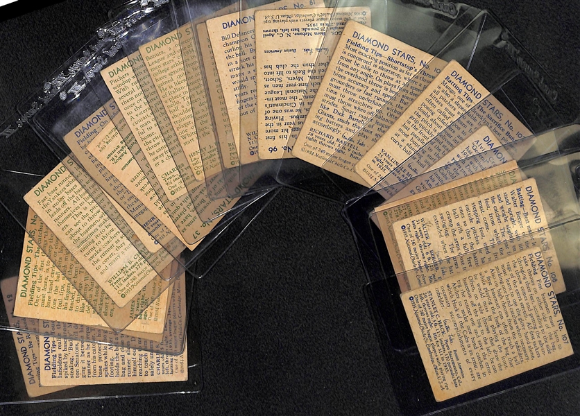 Lot of (18) 1935 Diamond Stars Baseball Cards