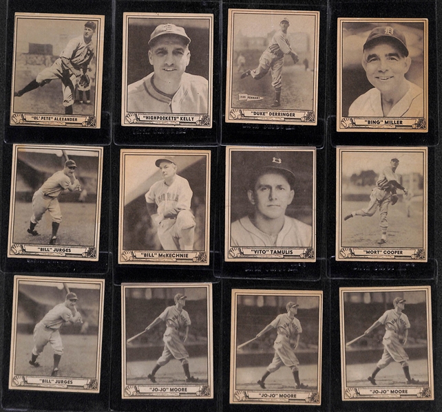 Lot of (36) 1940 Play Ball Baseball Cards w. Grover Cleveland Alexander, George Kelly, and Paul Derringer