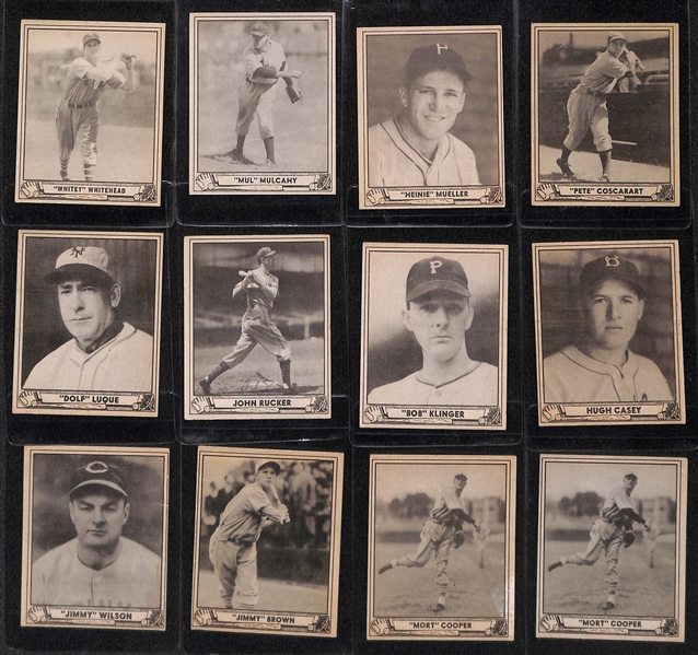 Lot of (36) 1940 Play Ball Baseball Cards w. Grover Cleveland Alexander, George Kelly, and Paul Derringer