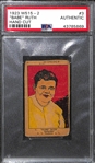 1923 W515-2 Babe Ruth #3 Hand Cut Card Graded PSA Authentic
