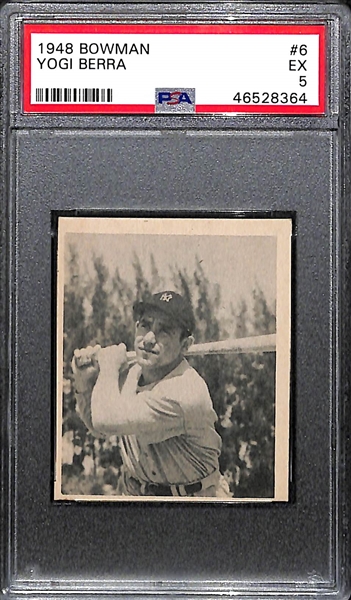 1948 Bowman Yogi Berra Rookie Card Graded PSA 5