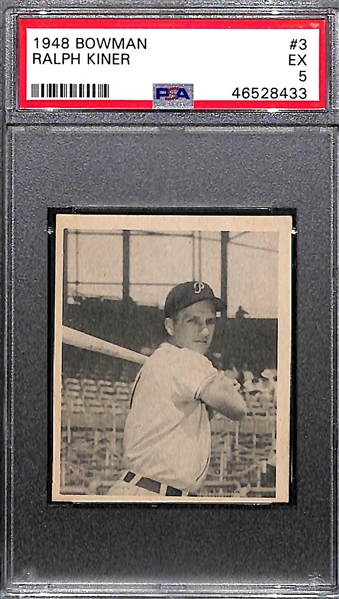 1948 Bowman Ralph Kiner Rookie Card Graded PSA 5