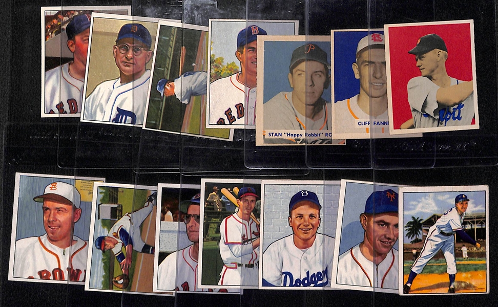 Lot of (14) 1949-1950 Bowman Baseball Cards