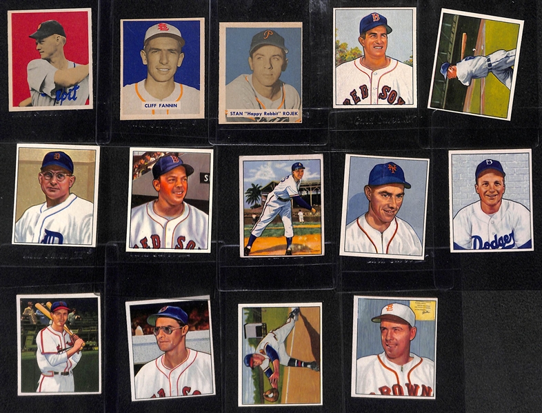 Lot of (14) 1949-1950 Bowman Baseball Cards