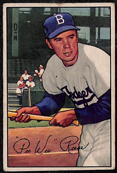 Lot of (3) 1951 Bowman Cards w. Pee Wee Reese, Red Schoendienst, and Johnny Pesky