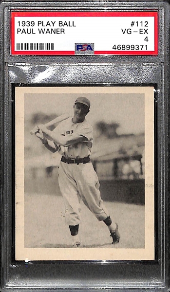 Lot of (44) Different 1939 Play Ball Cards (44 of the 162 Card Set - Cards Are #ed Above #93 w. Paul Waner #112 PSA 4