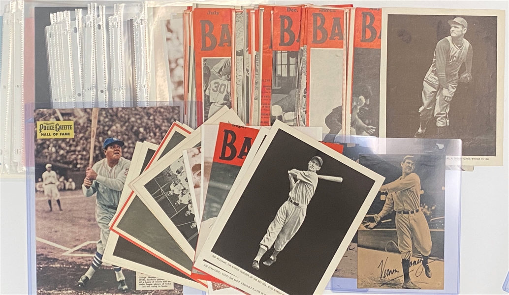 150 Trimmed Images From the Uncle Jimmy Collection w. (2) 1936 Butterfinger Cards and  >125 Cut Baseball Magazine/Monthly Covers & Supplements