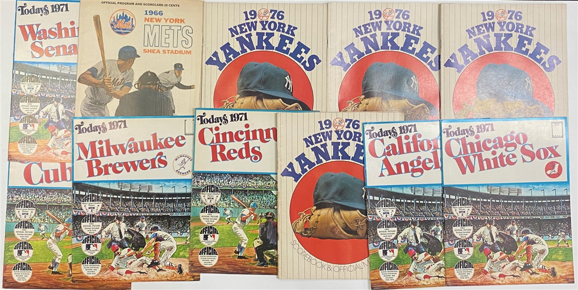 Lot of (55) Sports Magazine & Programs from 1960s-1980s w. (2) 1981 Yankees Yearbooks