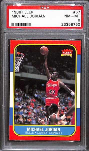 1986-87 Fleer Michael Jordan #57 Rookie Card PSA 8 - Great Centering & Eye Appeal!