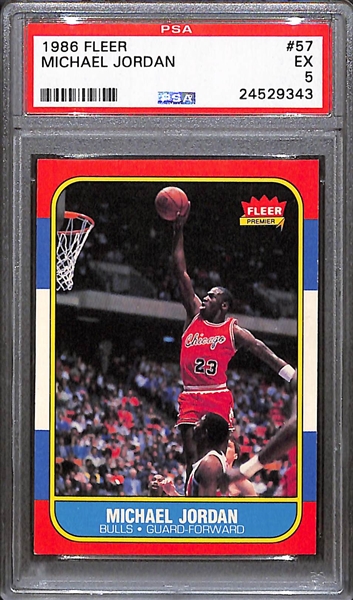 1986-87 Fleer Michael Jordan #57 Rookie Card PSA 5- Great Eye Appeal & Centering!