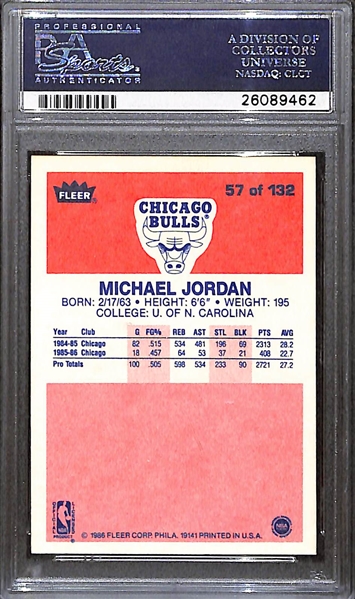 1986-87 Fleer Michael Jordan #57 Rookie Card PSA 4 - Amazing Eye Appeal!