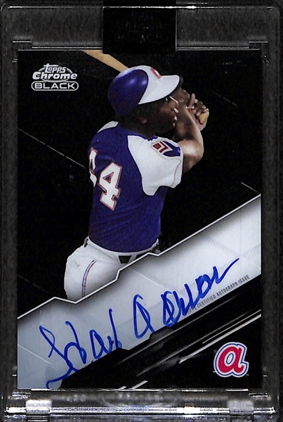 2020 Topps Chrome Black Encased Hank Aaron Autographed Card