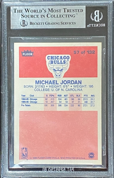 1986-87 Fleer Michael Jordan #57 Rookie Card Graded Beckett BGS 9 Mint
