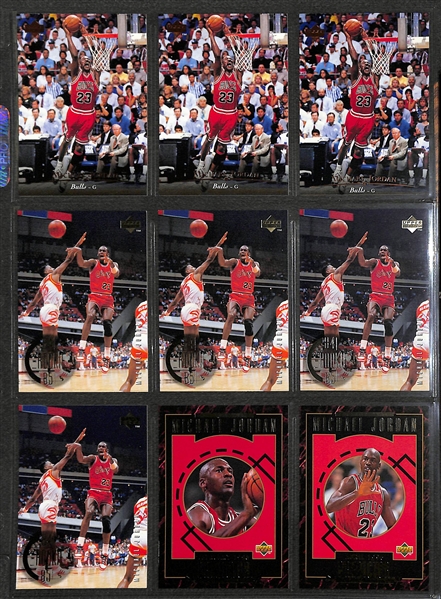 Over 255 Michael Jordan Cards w. Inserts and Non-Licensed Cards, Inc. 1988 Fleer Sticker, Total D Insert, +