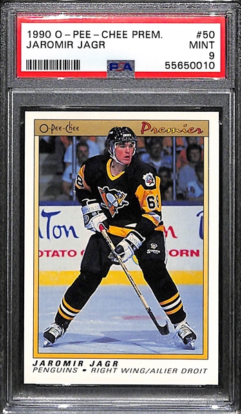 (2) 1990-91 OPC Premier Jaromir Jagr #50 Rookie Cards - Both Graded PSA 9 Mint