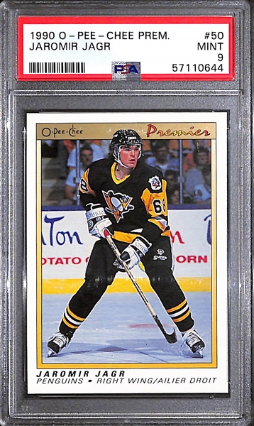 (2) 1990-91 OPC Premier Jaromir Jagr #50 Rookie Cards - Both Graded PSA 9 Mint