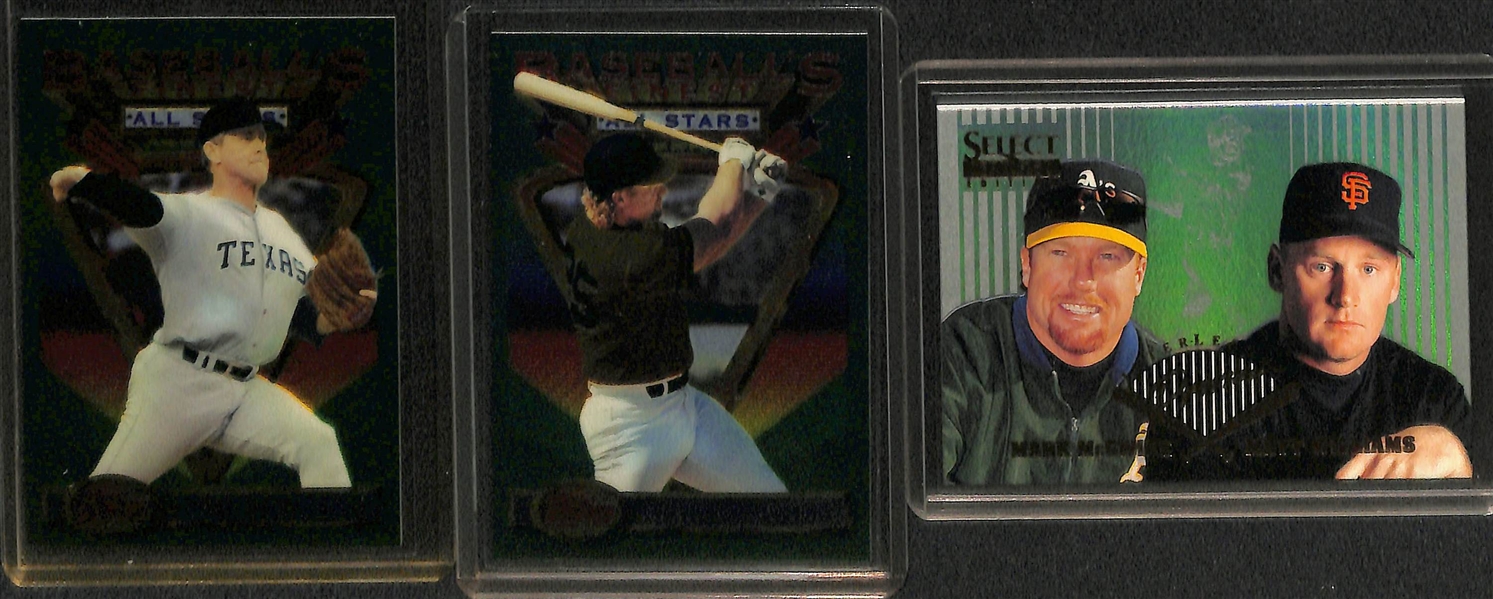 Lot of (19) Baseball Cards w. 2003 Jeter Blue Refractor #ed/100, 1961 Topps E. Mathews, Mark McGwire, Nolan Ryan, Refractor (Include Thome and Belle), +