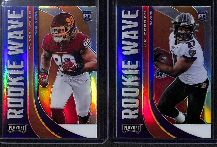 Over 80 Football Rookie Cards (Most 2019-2020) w. Joe Burrow, Justin Herbert, Chase Young, Dobbins, Lock, J. Jefferson, J. Love, +