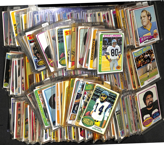  (150+) 1970s and 1980s Football Cards, lots of Stars Including Walter Payton, Montana, Sayers