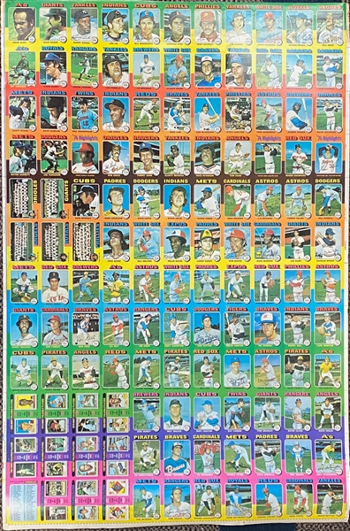Lot of (2) 1970s Uncut Topps Sheets - 1975 w. Winfield & 1976 w. Nolan Ryan 