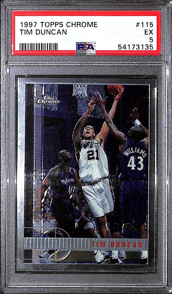 1997 Topps Chrome Tim Duncan #115 Graded PSA 5