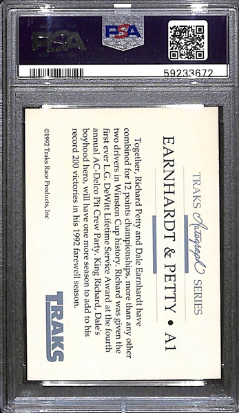 1992 Traks Dale Earnhardt Sr. & Richard Petty Dual Auto PSA/DNA Authentic