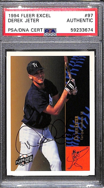 1994 Fleer Excel Signed Derek Jeter Card - PSA/DNA Authentic