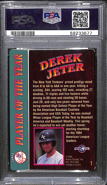1995 Action Packed Signed Derek Jeter Rookie Card - PSA/DNA Authentic