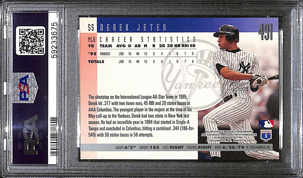 1996 Donruss Signed Derek Jeter #491 - PSA/DNA Authentic