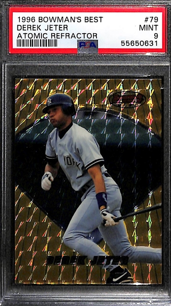 1996 Bowman's Best Derek Jeter #79 Atomic Refractor Graded PSA 9 - Rookie MLB Year