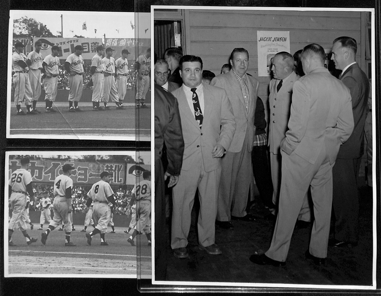 Lot of 3 1953 Original US Air Force Type 1 Photo From MLB Tour of Japan 