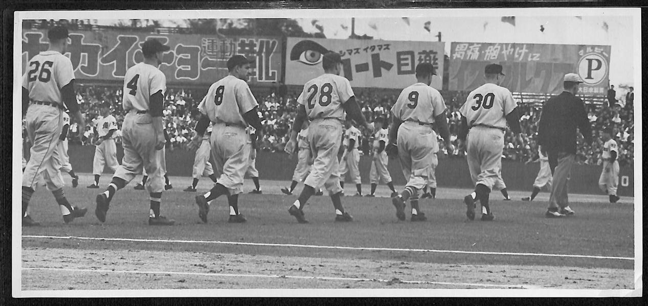 Lot of 3 1953 Original US Air Force Type 1 Photo From MLB Tour of Japan 