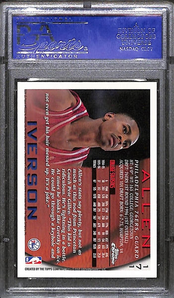 1996 Topps Chrome Allen Iverson Rookie Card Graded PSA 9