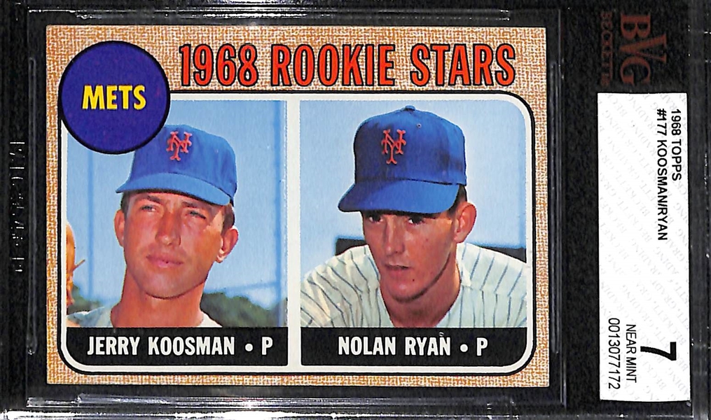 1968 Nolan Ryan Rookie Card Graded Beckett BVG 7