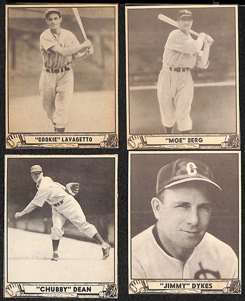 Lot of (50) Authentic/Trimmed 1940 Play Ball Cards w. Lavagetto, Berg, Chubby Dean, Dykes, +