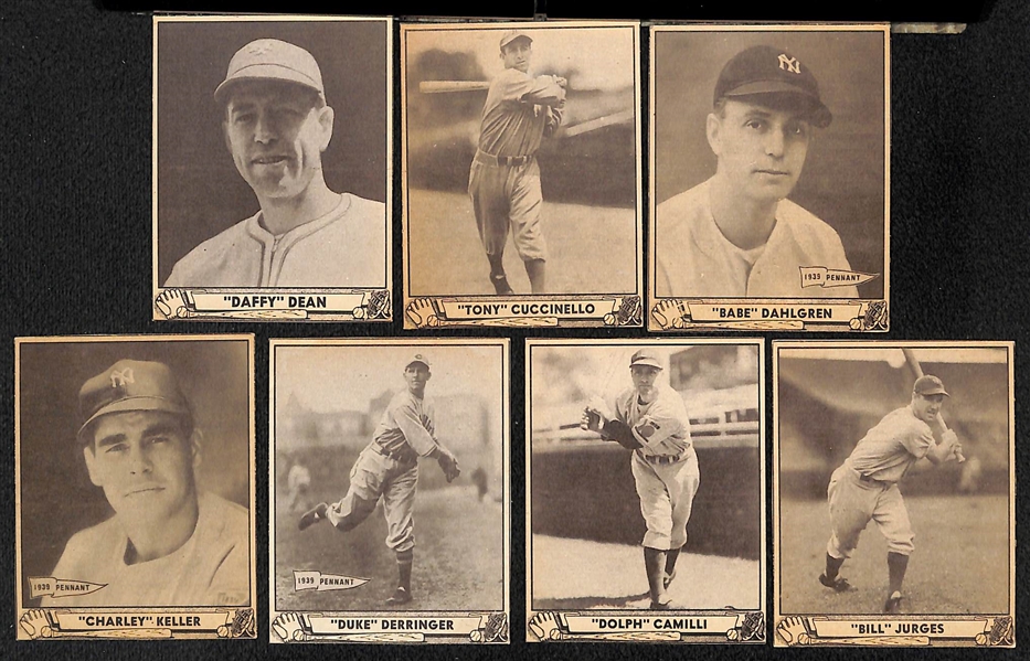 Lot of (50) Authentic/Trimmed 1940 Play Ball Cards w. Daffy Dean, Cuccinello, Dahlgren, Keller, Derringer, Camilli, Jurges, +