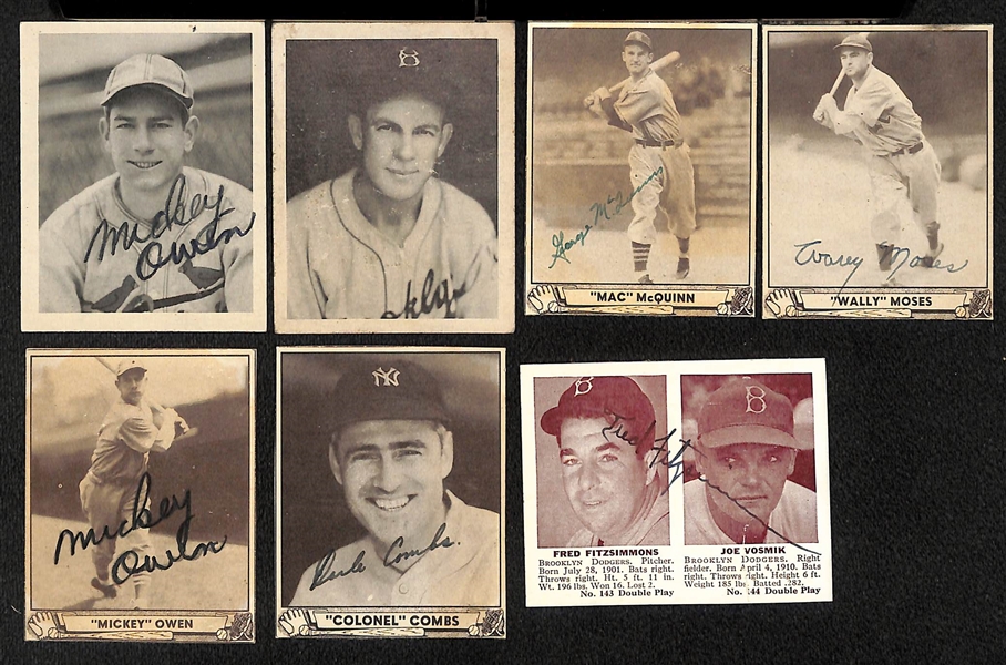 Lot of (15) Secretarial (Non-Authentic) Signed Baseball Cards w. Doerr, (2) Gomez, Dykes, +