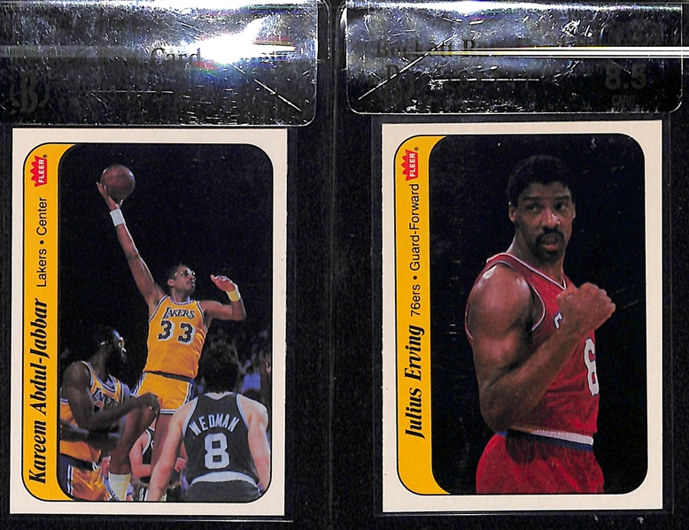 1986-87 Fleer Complete Sticker Set - All (11) Raw Graded BGS 8.5 w. Michael Jordan Rookie Sticker