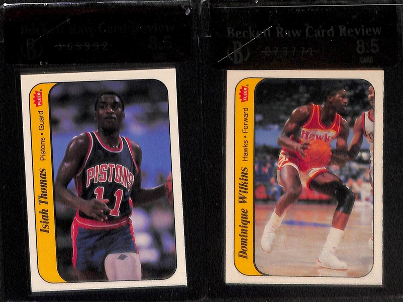 1986-87 Fleer Complete Sticker Set - All (11) Raw Graded BGS 8.5 w. Michael Jordan Rookie Sticker