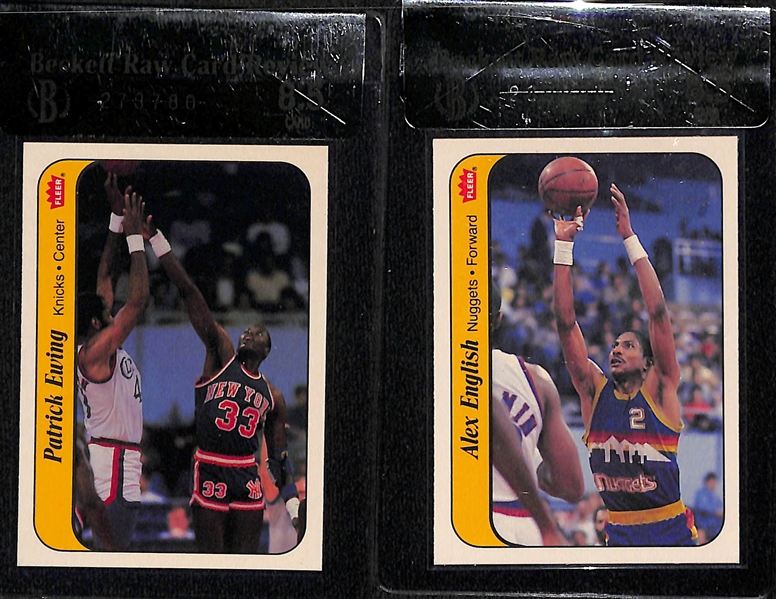 1986-87 Fleer Complete Sticker Set - All (11) Raw Graded BGS 8.5 w. Michael Jordan Rookie Sticker