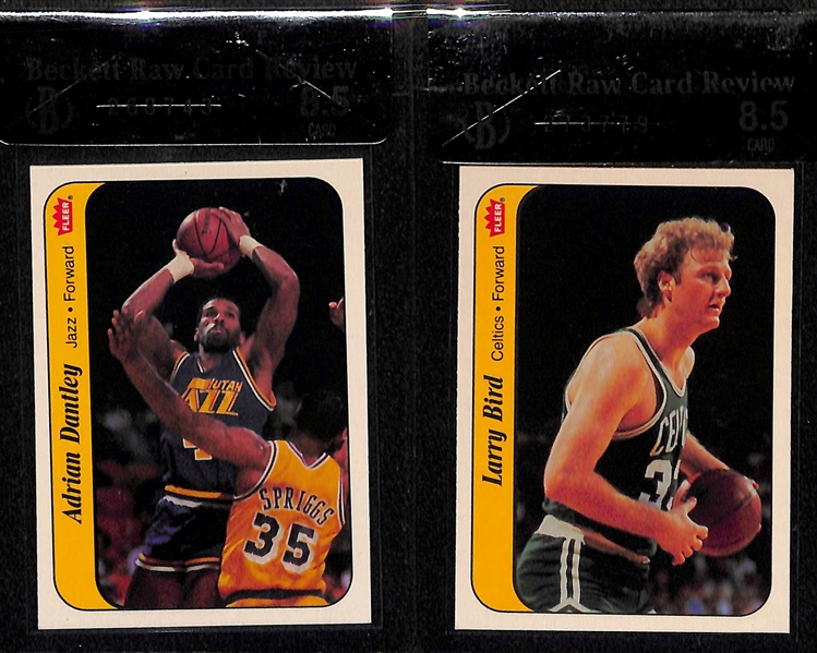 1986-87 Fleer Complete Sticker Set - All (11) Raw Graded BGS 8.5 w. Michael Jordan Rookie Sticker