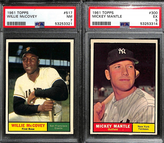 1961 Topps Baseball Complete Set from Card #1-522 (No High Numbers) - All PSA Graded - 90% of Set PSA 7 or Better