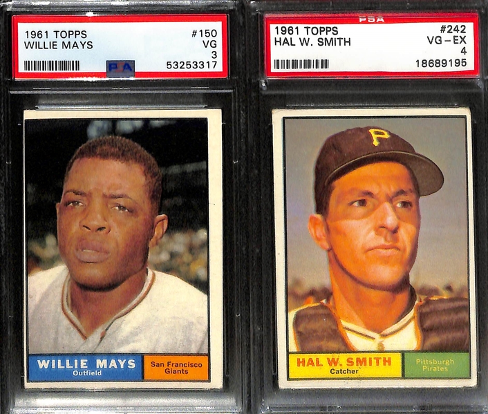 1961 Topps Baseball Complete Set from Card #1-522 (No High Numbers) - All PSA Graded - 90% of Set PSA 7 or Better