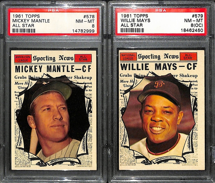1961 Topps High Number Baseball Card Set of 65 Cards from #523-589 - All PSA Graded - 97% of Set PSA 7 or Better 