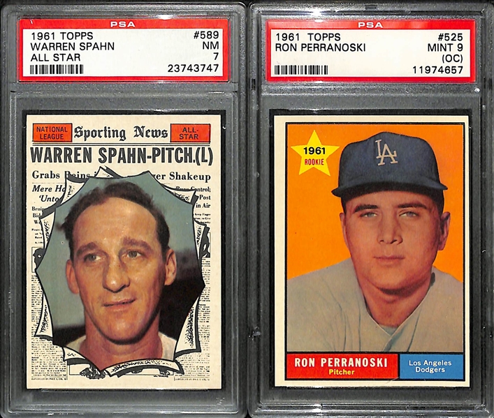 1961 Topps High Number Baseball Card Set of 65 Cards from #523-589 - All PSA Graded - 97% of Set PSA 7 or Better 