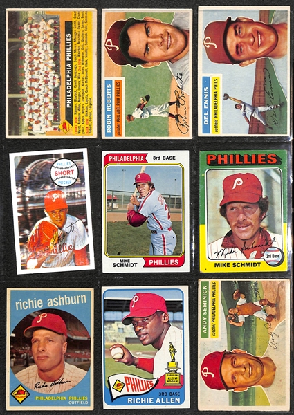 Lot of 300+ Phillies Baseball Cards From 1956 Through 1991 w. 1956 Topps Robin Roberts
