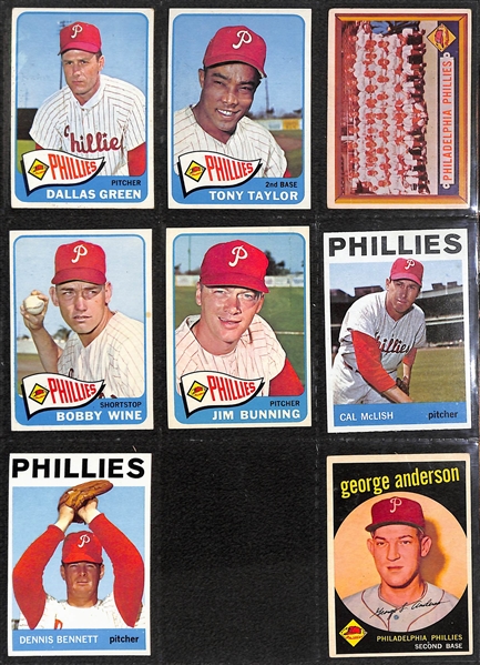 Lot of 300+ Phillies Baseball Cards From 1956 Through 1991 w. 1956 Topps Robin Roberts